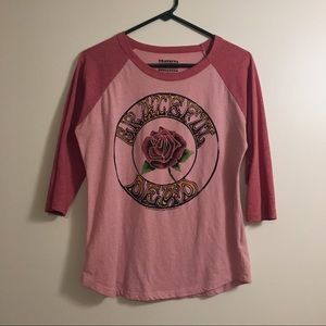 Pink Grateful Dead Baseball Tee